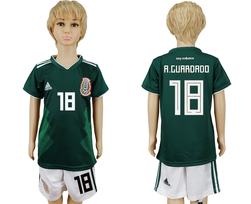2018 World Cup Children football jersey MEXICO CHIRLDREN #18 A.G